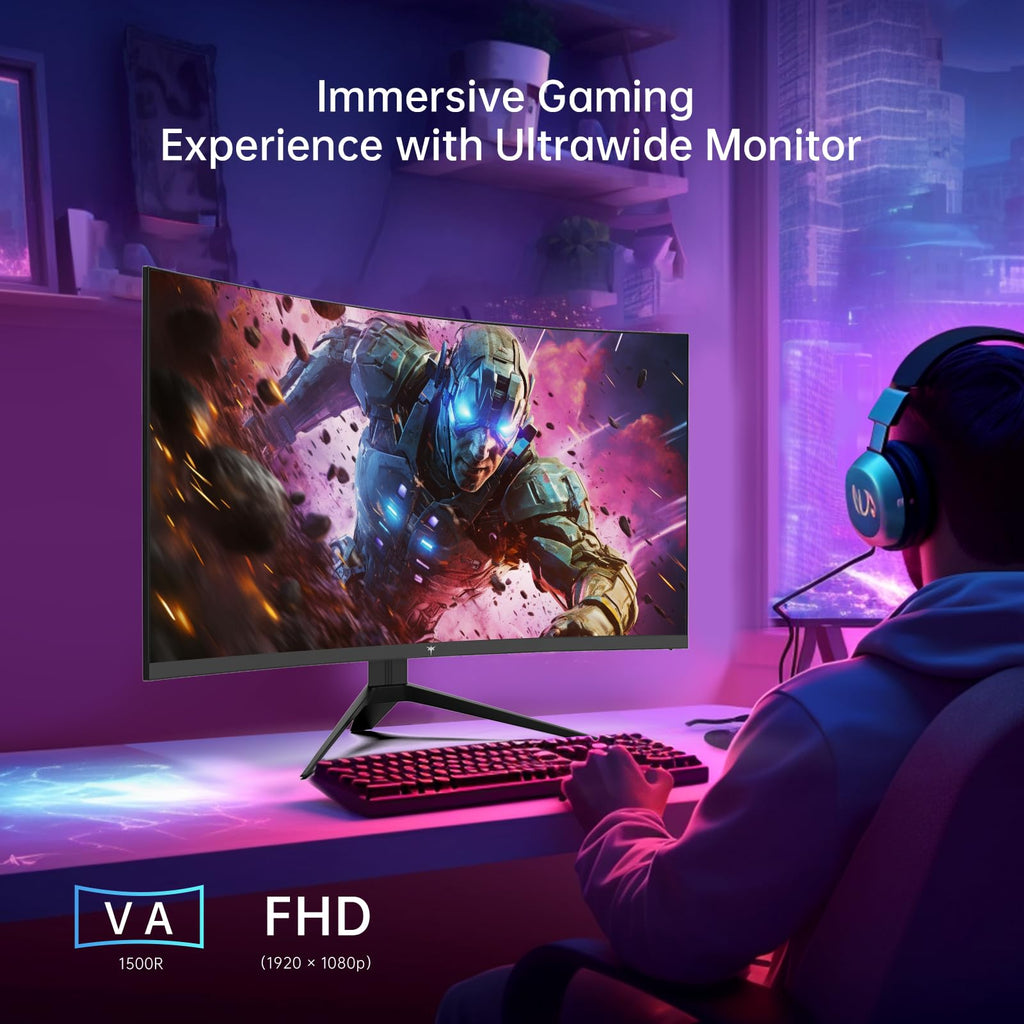 KTC 32 Inch Curved Gaming Monitor - FHD 1080p 165Hz Curve Monitor, 1500R, 1ms MPRT, Adaptive Sync, 122% sRGB, DP/HDMI, Tiltable, Eye Care, VESA, HDR10 for Gaming Home Office Business, H32S17C