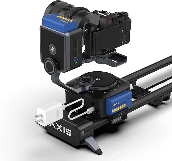 ZEAPON AXIS 80 Pro AXIS Multi-axis Motorized Camera Slider, 31''/ 80cm Professional DSLR Dolly Carbon Fiber Electric Track, Pan Heads for 360° Panoramic Time-Lapse Follow Focus Photography