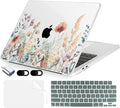 Compatible with MacBook Air 13.6 inch Case, M4 A3240/M3 A3113/M2 A2681 (Released 2025 to 2022), Hard Shell, Keyboard Cover, Screen Protector, Webcam Cover & Type-C Adapter, Abstract Flower