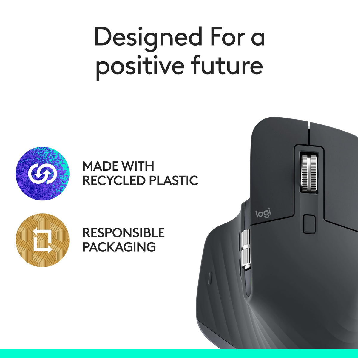Logitech MX Master 3S Bluetooth Wireless Mouse No Receiver - Graphite