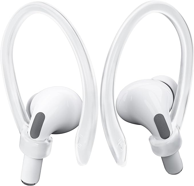 2 Pairs AirPods Ear Hooks for AirPods Pro 2, AirPods Pro, AirPods 4, 3, 2 & 1, Upgraded Anti Slip Sports Clip Hooks for AirPods 1, 2, 3, 4,Pro, Pro 2 – Transparent