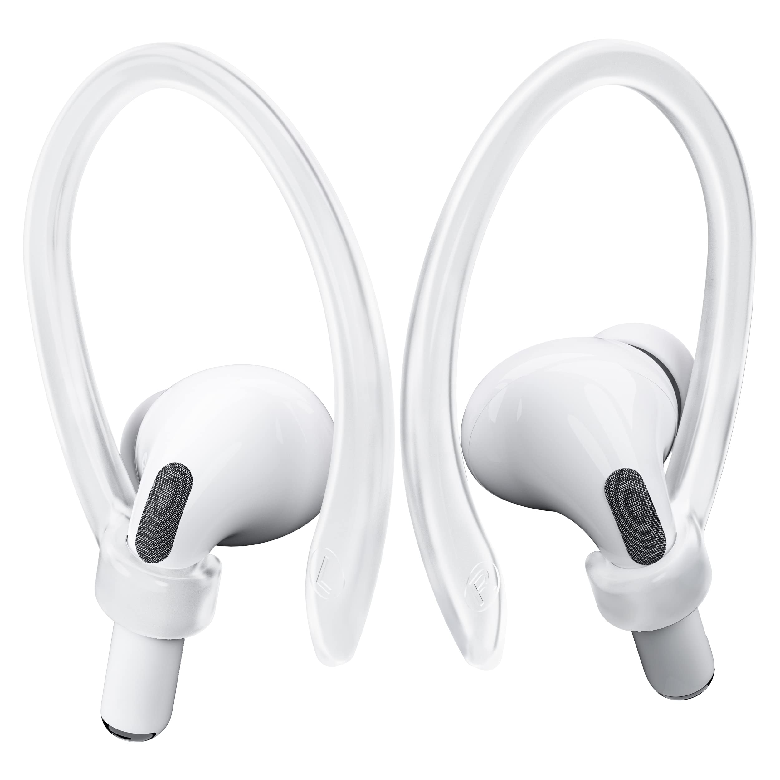 ICARERSPACE 2 Pairs Ear Hooks for AirPods Pro 2 1 AirPod 4-1, Transparent