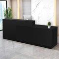 Reception Desk with Counter Modern Checkout Counter with Lockable Drawer Keyboard Tray Receptionist Desk for Office Salon Reception Table J Right 59inch/150cm