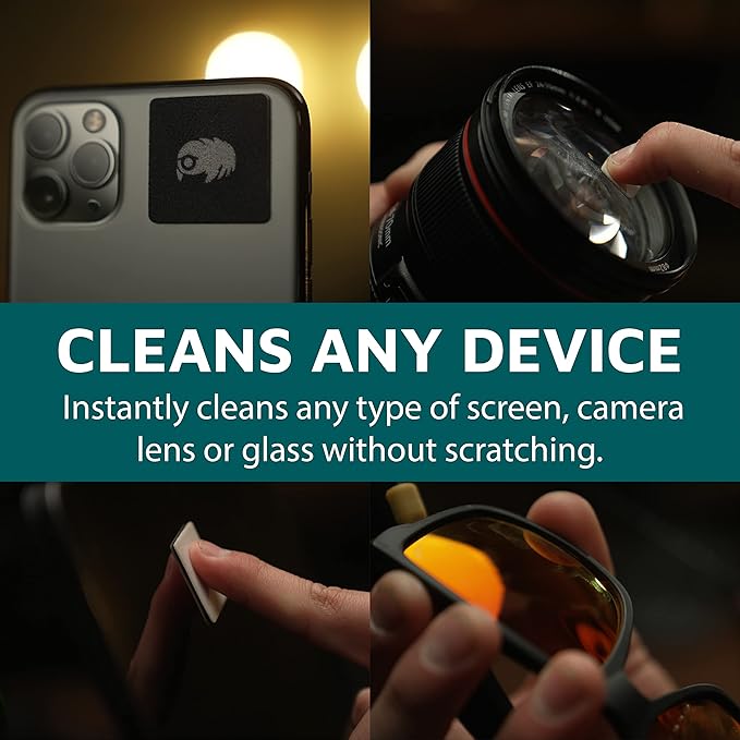 KUVRD Waterbear - Universal Screen Cleaners - Teeny Tiny Cleaning Tools for Your Lenses & Screens - 2-Pack - (2 Patch Sets)