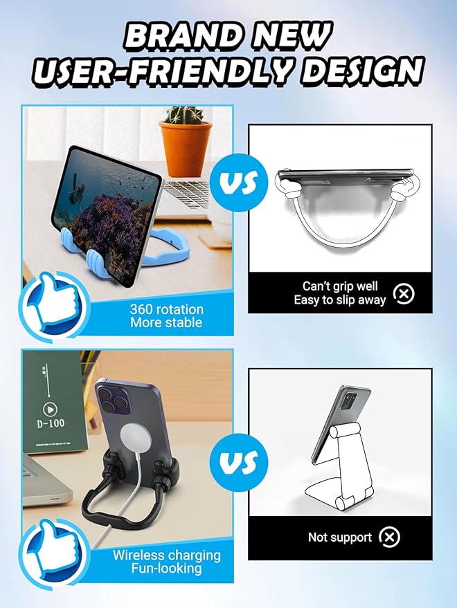 Cell Phone Holder Thumbs Up Lazy Phone Stand for Desk: 3 Pack Back to School Supplies Gifts for Teen Boys Him Kids Men 2025 Birthday Funny Cool Gadgets Ideas Gifts for Christmas Stocking Stuffers