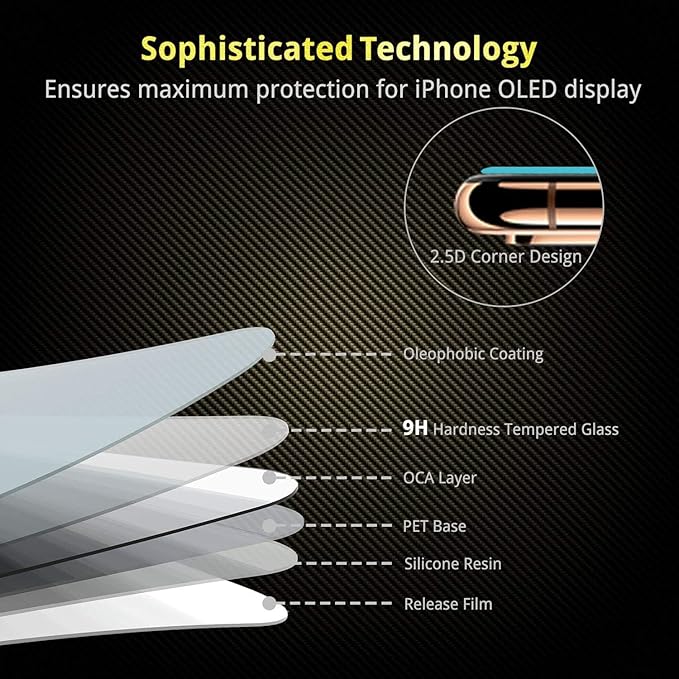 UNBREAKcable 3-Pack Screen Protector for iPhone 11 Pro/X/XS 5.8", 9H Premium Tempered Glass Screen Protector for iPhone X/iPhone Xs/iPhone 11 Pro [Easy Install, No Bubble, Anti-Scratch]