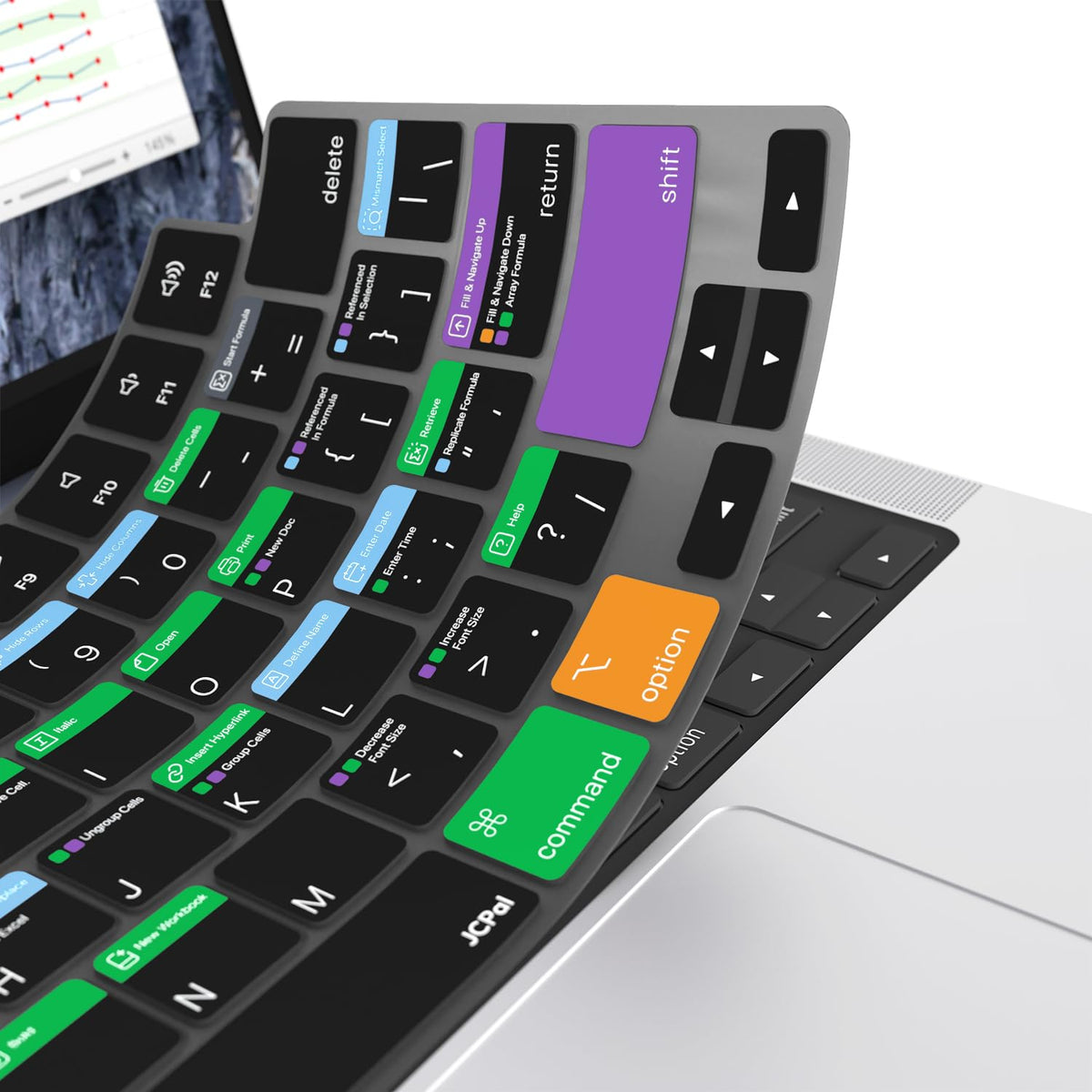 JCPal Microsoft Excel Shortcut Guide Keyboard Cover for MacBook Pro/Air/Neo