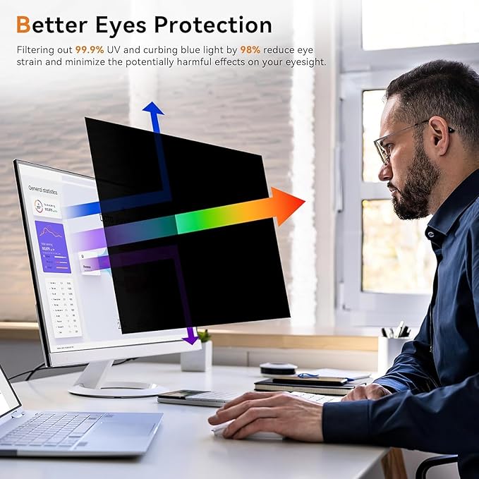 [5-Pack] 29 Inch Computer Privacy Screen for 21:9 Widescreen Monitor, Anti Glare Anti-UV Eye Protection Desktop PC LED Monitor Filter, Removable Anti-Scratch Screen Film 29in