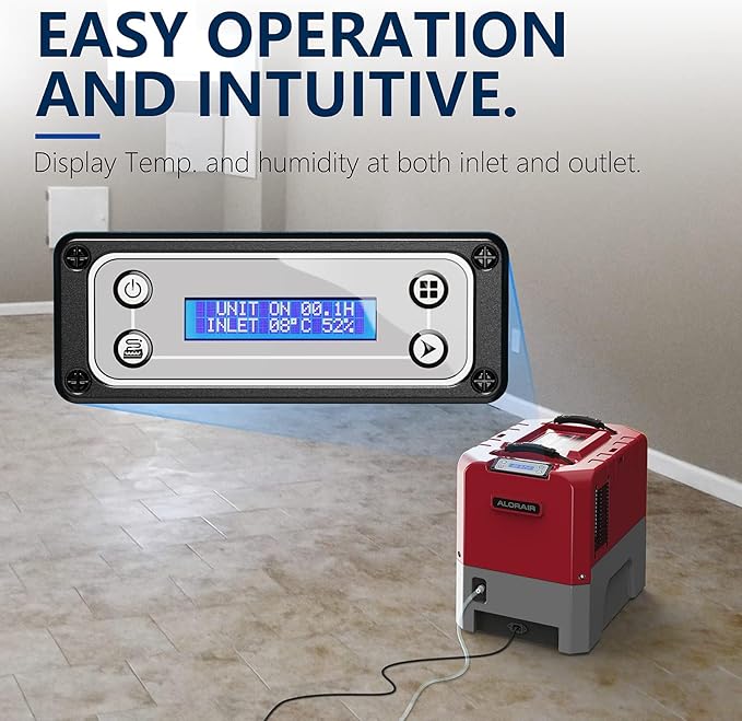 ALORAIR Smart WiFi LGR Commercial Dehumidifier up to 180 PPD (Saturation) with Pump, 5 Years Limited Warranty, Industrial Dehumidifiers APP Control, cETL Listed, for Garage, Flood Restoration