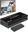 J-Tech Digital 4K HDMI Multiviewer Switch 4 in 1 Out, 4x1 4K 30Hz HDMI Quad Multiviewer Seamless Switcher with PiP, 6 Viewing Modes, Audio Extraction via Optical 3.5mm (JTECH-MV41AE)