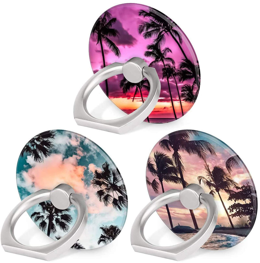 Bonoma Cell Phone Ring Holder Stand,3 Pack Sunset Beach Palm Tree
