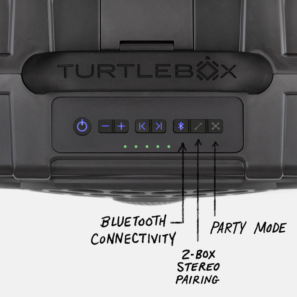 Turtlebox Original Gen 3 Outdoor Bluetooth Speaker, Gray/Electric Blue