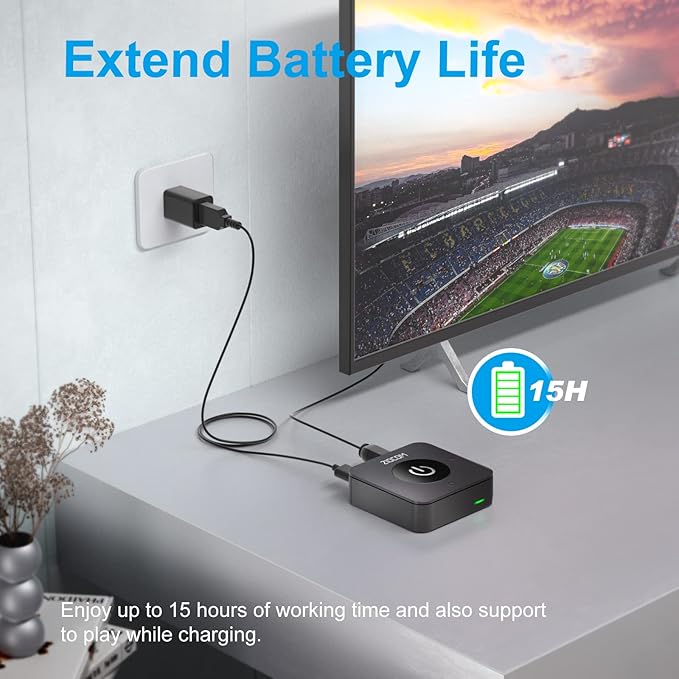 ZIOCOM Bluetooth Transmitter for TV, Wireless Bluetooth Adapter for TV/PC/Speaker/Home Stereo (Optical, 3.5mm Aux, RCA), Pairs 2 Devices Simultaneously