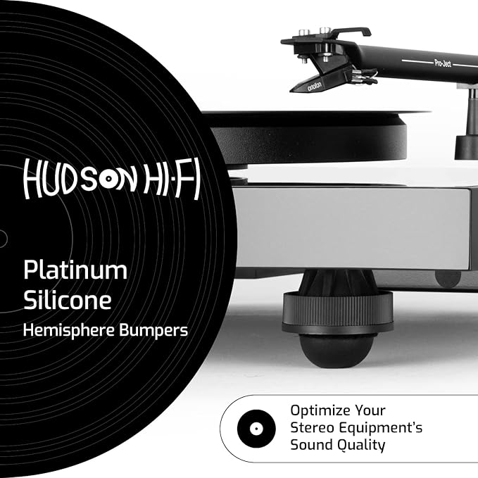 Silicone Speaker Isolation Feet (4-Pack, 1") – Non-Skid Adhesive Pads for Turntable, Subwoofer & Audio Gear – Anti-Vibration Damping, 20 Duro Rubber