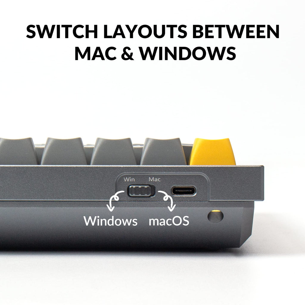 Keychron Q7 Wired Custom Mechanical Keyboard, 70% Layout QMK/VIA Programmable Macro with Hot-swappable Gateron G Pro Blue Switch Double Gasket Compatible with Mac Windows Linux (Grey)
