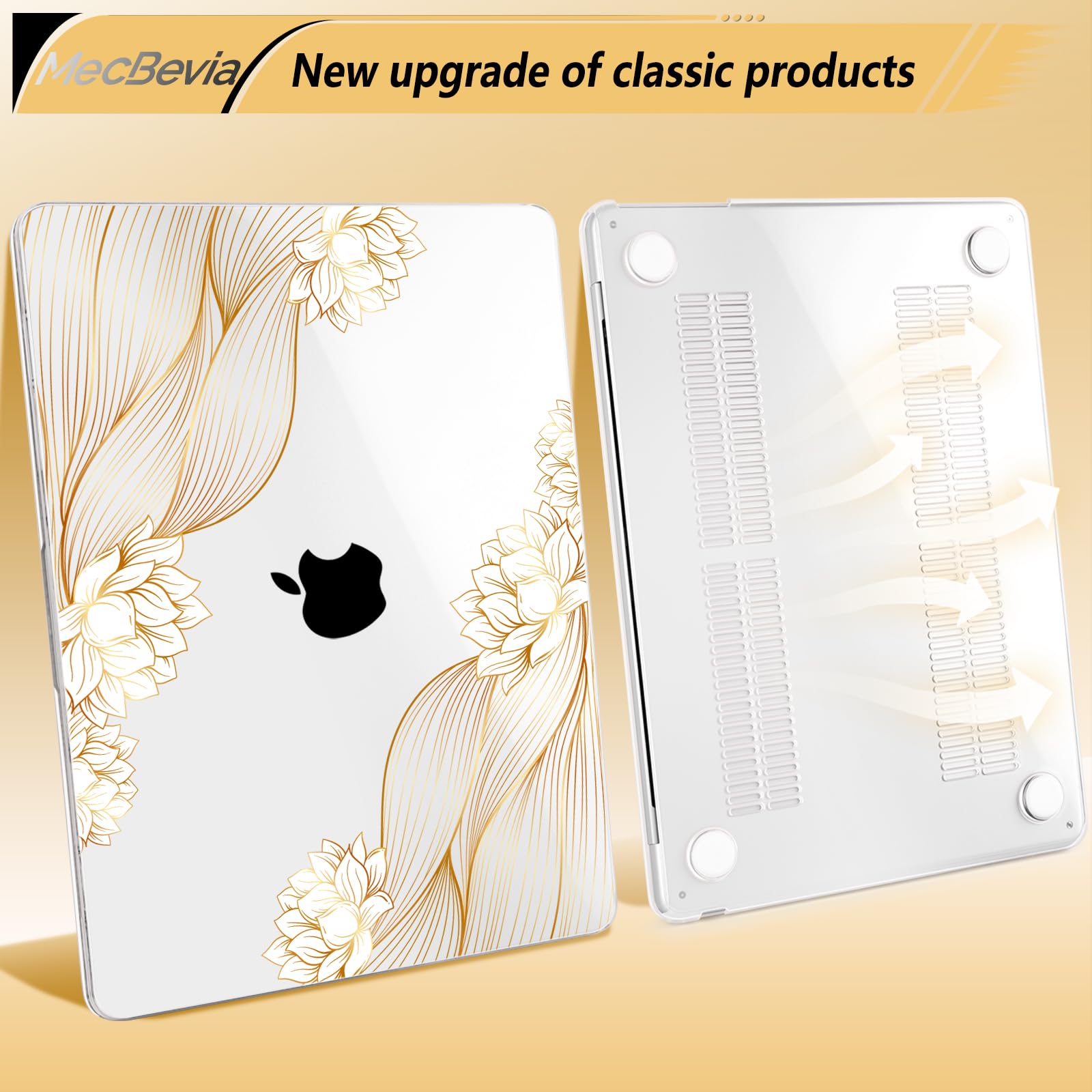 MecBevia Compatible with MacBook Air 13 inch Case M5 M4 M3 M2 2026-2022