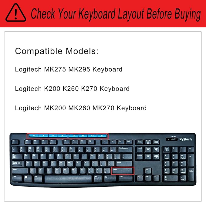 Keyboard Cover Silicone for Logitech K200 K260 K270, Keyboard Cover for Logitech K200 K260 K270 Ergonomic Wireless Keyboards, MK200 MK260 Keyboard Skin Waterproof Dustproof (Mint Green)