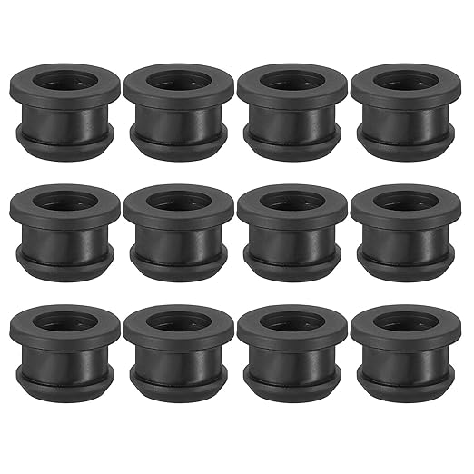PATIKIL 13.5mm / 1/2 Inch Drill Hole,7/16 Inch ID Rubber Grommets, 12Pcs Top Hat Grommet for Wiring Eyelet Ring Gasket Automotive Firewall Cable Hole Plugs Wires Protection, Black