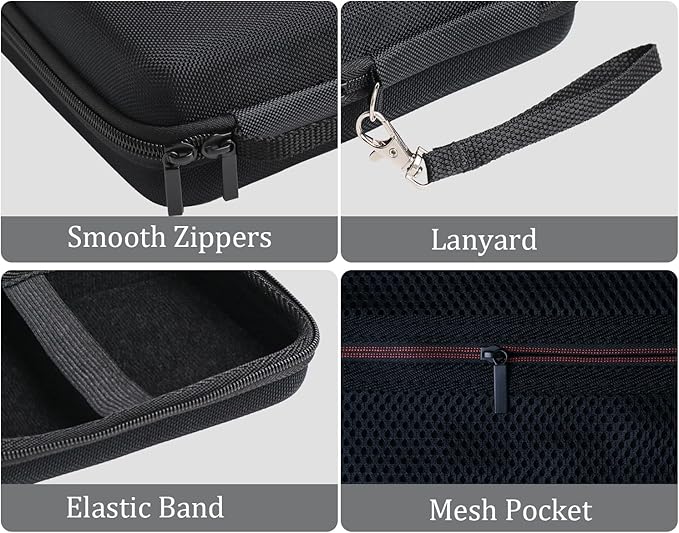 Labels Printer Case Compatible with Nelko P21/TYPONOS P21/Niimbot D11/Phomemo D30 D35/JADENS D11/ORGBRO X1 X3 S001 Label Maker Machine, Mesh Pocket for Label Printer Tape Accessories