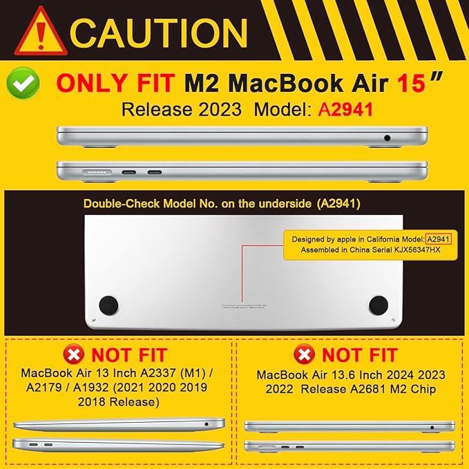 Batianda Premium Case for New MacBook Air 15 inch 2025 2024 2023 with M4 M3 M2 Chip, Designed Black Protective Plastic Hardshell & Keyboard Cover & Screen Protector, Vintage Flower