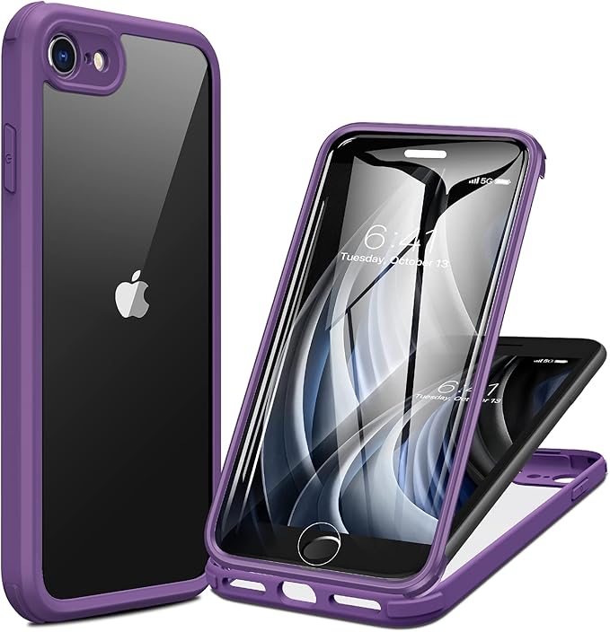Miracase Glass Series for iPhone 11 Case 6.1 inch, Upgraded Full-Body Rugged Phone Bumper Case Cover with Built-in 9H Tempered Glass Screen Protector and Camera Protector