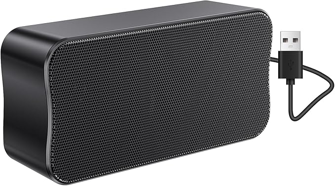 USB Small Computer Speaker Bar, USB Mini Computer Speakers, Laptop Speaker, Computer Speakers for Desktop PC, Plug and Play, Protable PC Sound Bar for Office Home School