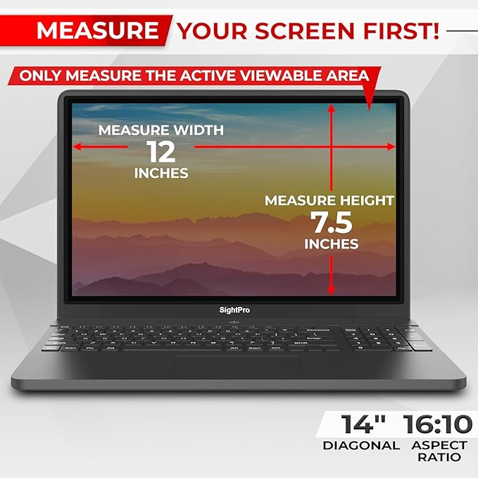 Magnetic Laptop Privacy Screen 14 Inch 16:10 - Removable Computer Privacy Filter Shield and Protector
