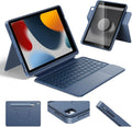 HOU Combo Keyboard Case for iPad 9th Generation (10.2", 2021)/8th Gen/7th Gen/iPad Air 3/Pro 10.5 Multi-Touch Trackpad,7 Color Backlight,Rotatable & Detachable,Portrait/Landscape Modes,Navy Blue