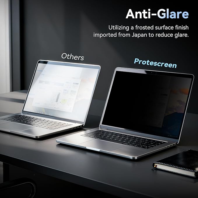 360° Laptop Privacy Screen 16 Inch for 16:10 Computer, 16" Monitor 4 Way Privacy Anti Glare Protector Blue Light Filter Shield Film Compatible with Lenovo/Hp/Dell/Acer/Asus/Thinkpad/Envy/Toshiba