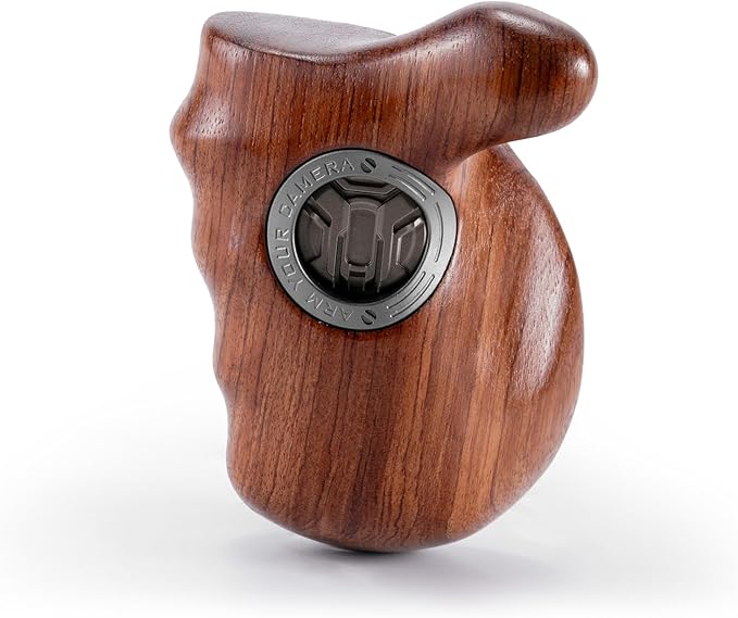 Tilta Advanced Left Side Wooden Handle (1/4-20" with Locating Pins - Type XI) | Black Walnut Wood & Aluminum Alloy Build | Quick Release Button