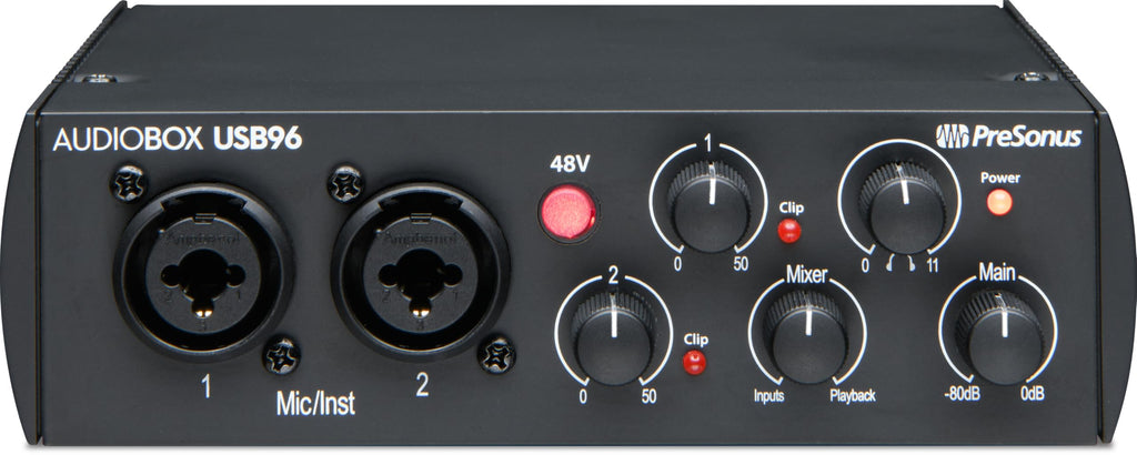 PreSonus AudioBox USB 96 Bundle — USB Audio Interface, XLR Interface for Guitar, Device for PC & Mac, Complete Recording Package with Studio One Pro, Music Production, Home Studio