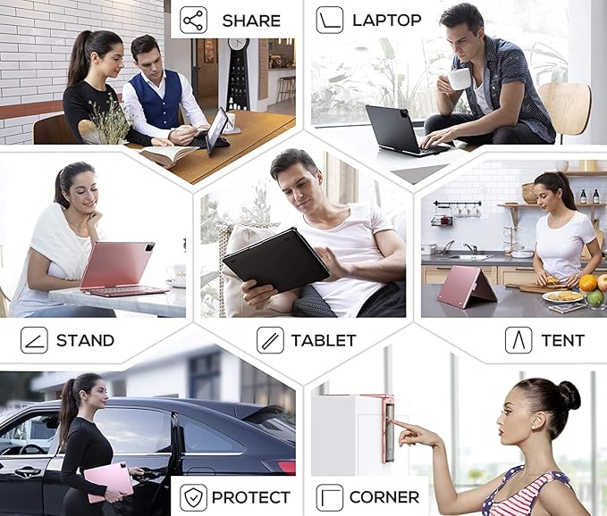 typecase Touch Case with Keyboard for iPad 9th Generation (10.2", 2021), Multi-Touch Trackpad, 10 Color Backlight, 360, Thin & Light - iPad 8th Gen (2020), 7th Gen (2019), Air 3, Pro 10.5 (Rose Gold)