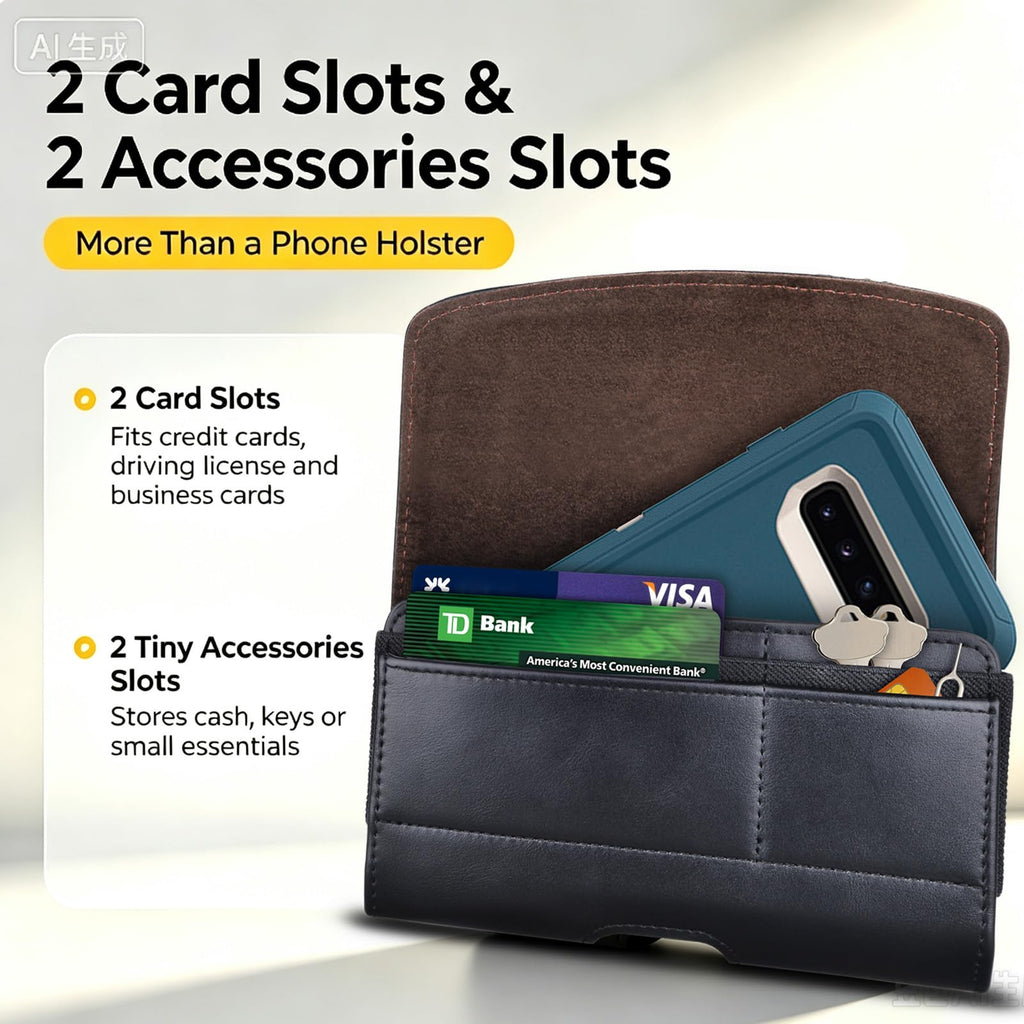 Tiflook Phone Holster for Samsung Galaxy S26 Ultra S25 FE S24 S23 S22 S21 S20 A37 5G A17 A36 A16 A55 A35 A15 A26 A56 Note 20 10 PU Leather Cell Phone Pouch with Belt Clip Loop Card Holder,Black