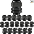 PENGLIN Cable Glands 1" NPT Nylon Cable Connector, Strain Relief Cord Connector, IP68 Waterproof Adjustable Locknut(1 Inch (20-Pack))