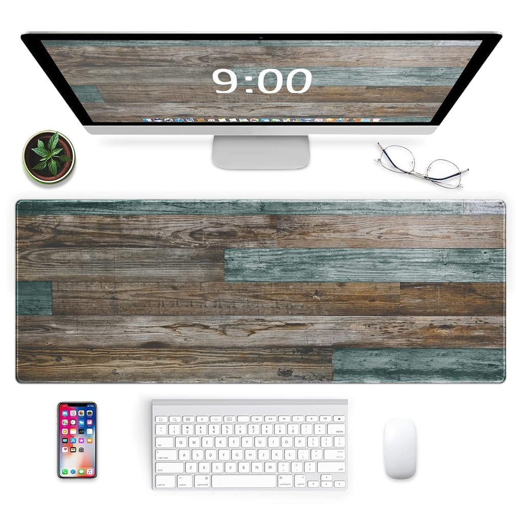 Galdas Gaming Mouse Pad Vintage Wood Grain Pattern XXL XL Large Mouse Pad Mat Long Extended Mousepad Desk Pad Non-Slip Rubber Mice Pads Stitched Edges Thin Pad (31.5x11.8x0.12Inch)
