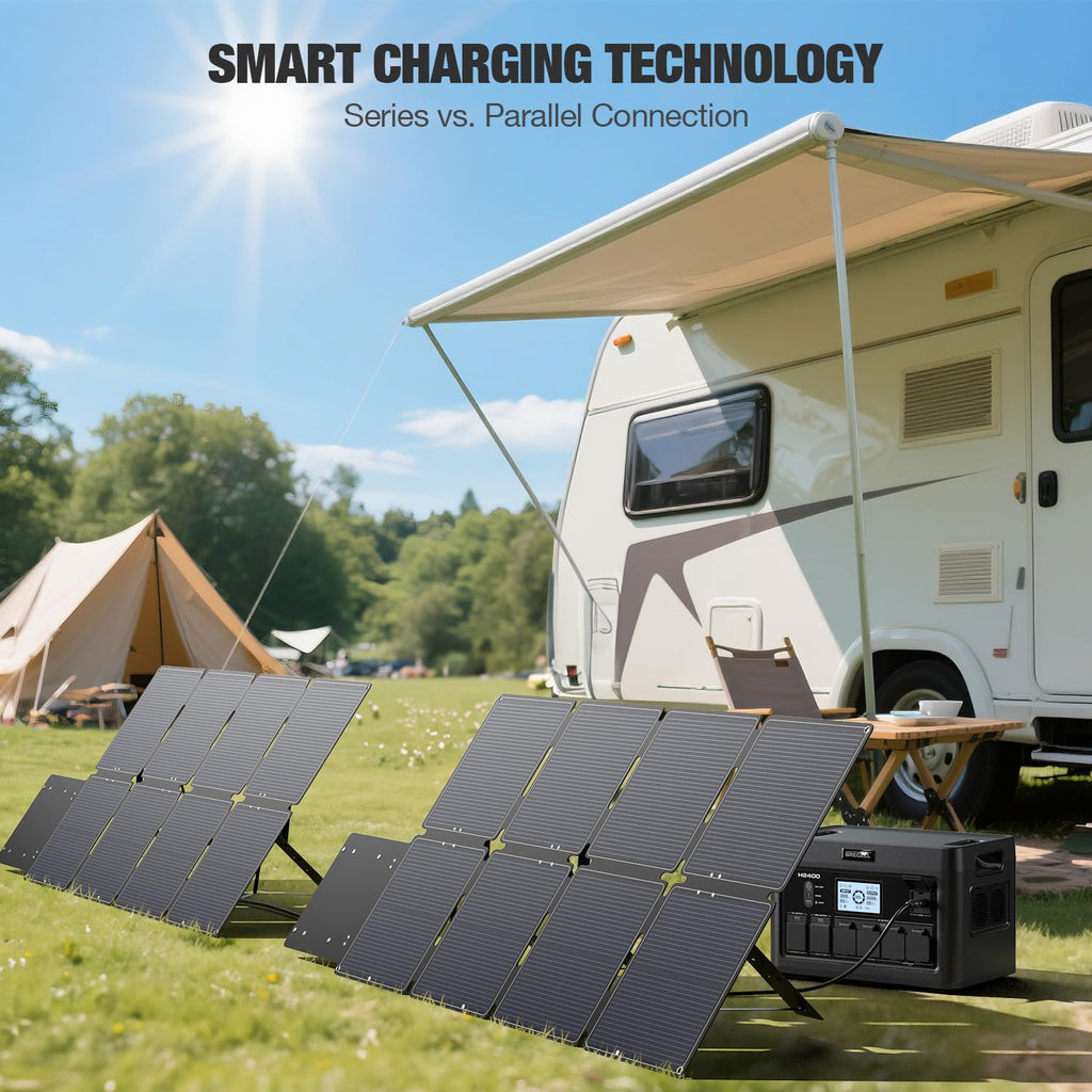 GRECELL 240W Portable Solar Panel for Power Station, Ultra Light Foldable
