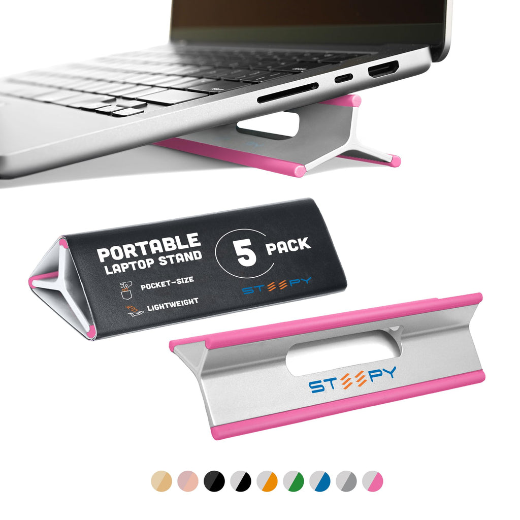 Steepy Portable Laptop Stand for Desk Adjustable Height, 13-17 Inch Devices