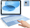 typecase Touch iPad 10th Generation Case with Keyboard (10.9", 2022) and iPad A16 (11th Gen, 2025) – 360° Rotatable, 11-Color Backlit, Multi-Touch Trackpad, Thin & Light (Sky Blue)