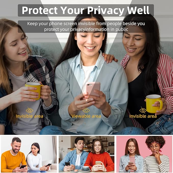 EGKimBa Privacy Screen Protector Compatible with iPhone 14 Pro Max, iPhone 16 Plus, 15 Plus, 6.7 inch Gradient Colorful Electroplated Anti-Spy Anti-Blue Light Tempered Glass