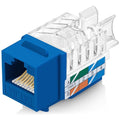 Everest 45° Angled RJ45 Cat6A Keystone Jacks 100-Pack in Blue - Slim Profile Female RJ45 Connectors - Cat 6A Keystone Jack - Compatible with 45° Angled Speed Termination Tool - 45Term (B0BL3GS7ZY)