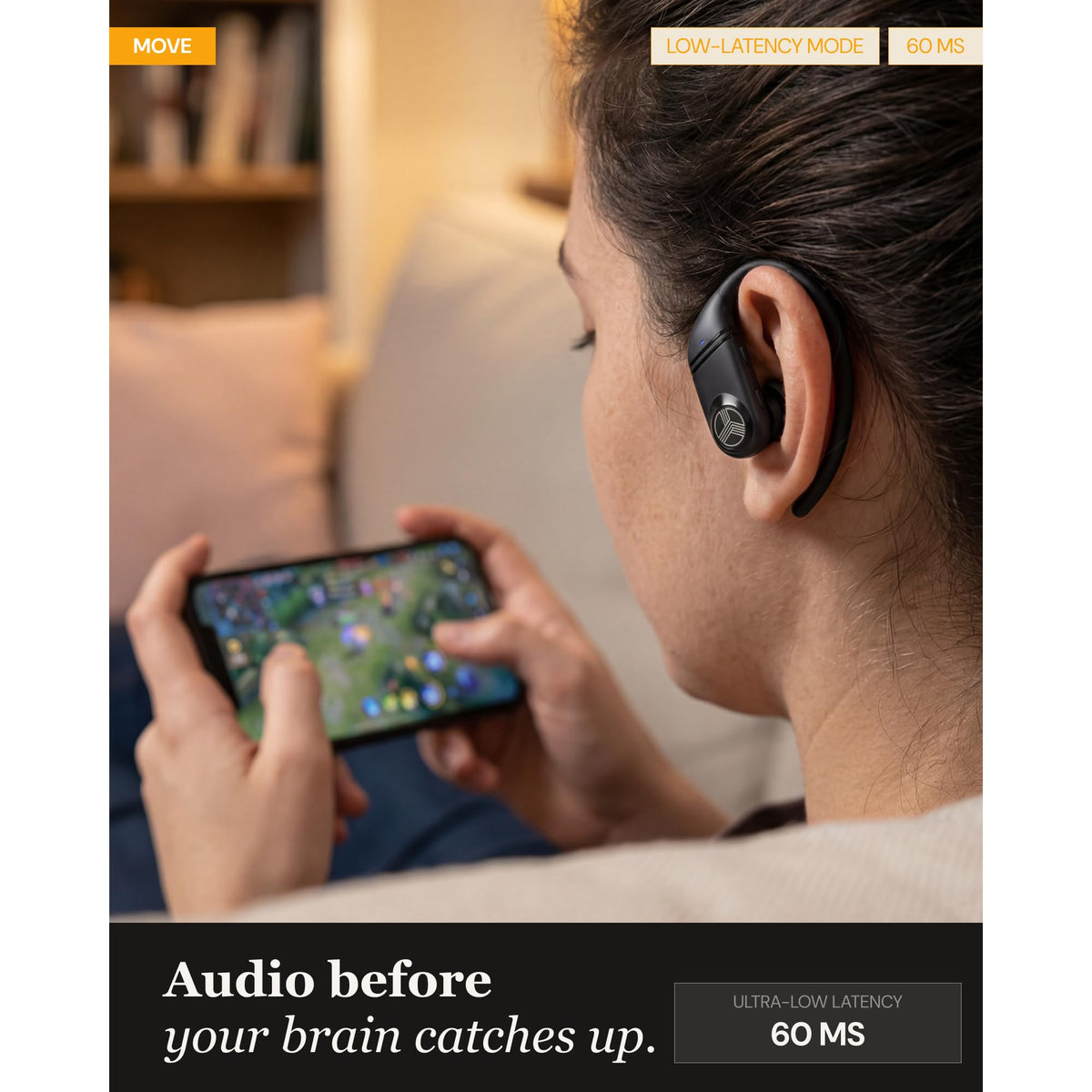 TREBLAB X4 Over the Ear Earbuds Wireless Bluetooth, 11H, IPX5