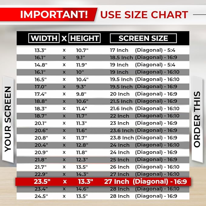 27 Inch 16:9 Computer Privacy Screen Filter for Monitor - Privacy Shield and Anti-Glare Protector