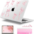 Case for MacBook Air 15 Inch 2025 2024 2023 Release M4 A3241 M3 A3114 M2 A2941, Hard Shell with Screen Protector & Keyboard Cover, Compatible with Touch ID, Star Bow
