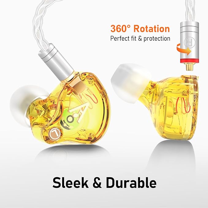 Vibes 202MC USB-C Wired Earbuds - HiFi in Ear Monitor Headphones - Noise Isolating Ear Buds w/ Mic - Clear Sound, Deep Bass & Comfort-Fit Earphones - MMCX to USBC, Silver Plated Cord, Carrying Case