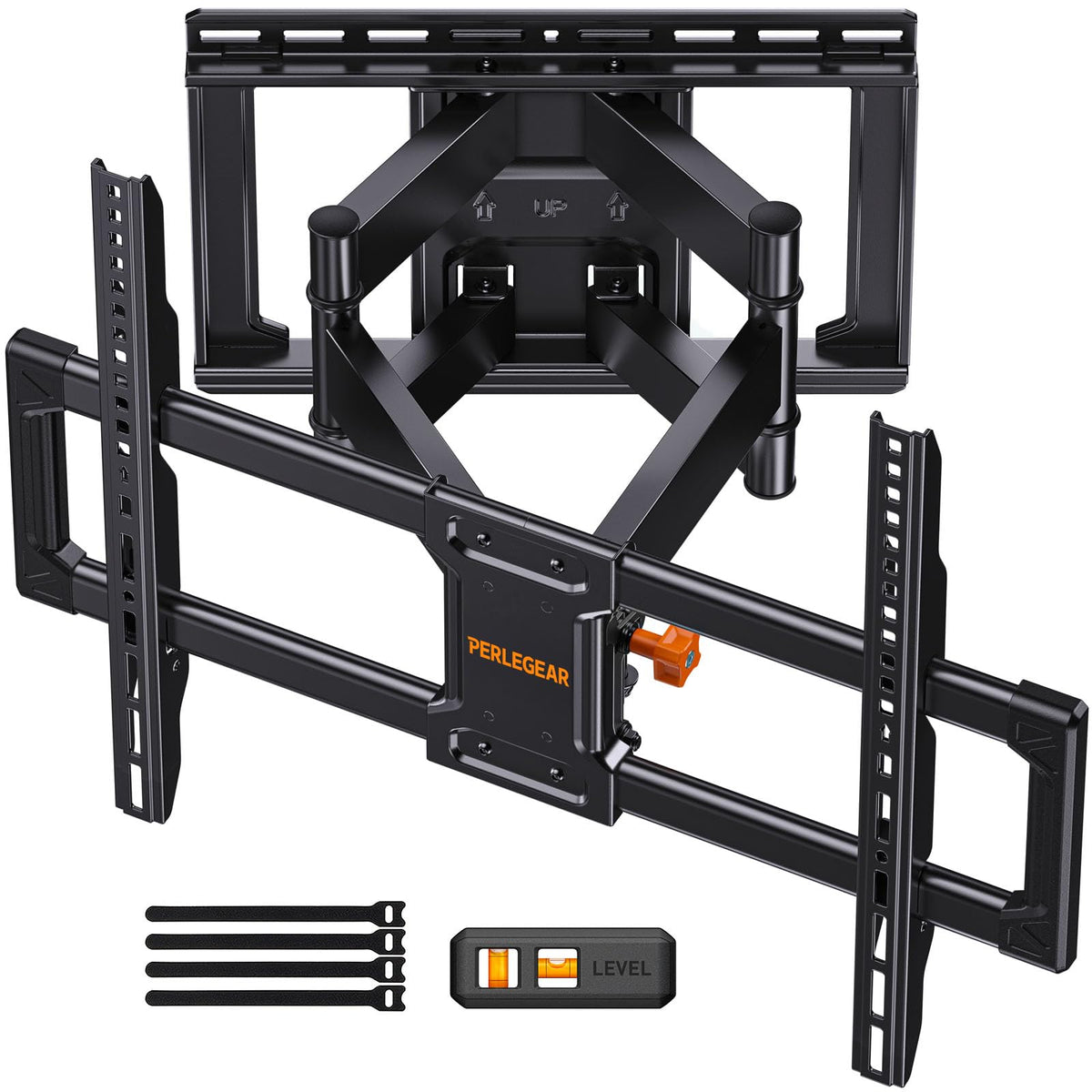 Perlegear UL Listed Full Motion TV Wall Mount for 42-90" TVs up to 132lbs