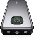 65W Power Bank, 25000mAh Laptop Portable Charger, 100W Total Fast Charging Battery Pack for MacBook Dell XPS iPad Tablet Steam Deck iPhone 17-12 Series Samsung Switch and More Silver