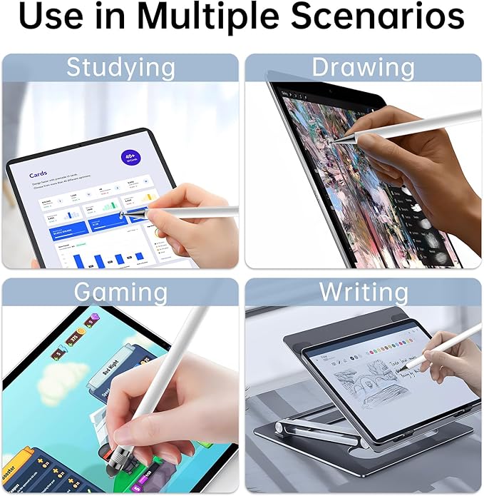 Bopomofo Stylus (5 Pcs), 2-in-1 Stylus Pen for Touchscreen, High Precision and Sensitivity, Suitable for iPhone/ipad/Android Tablets, Compatible with All Touch Screens,White