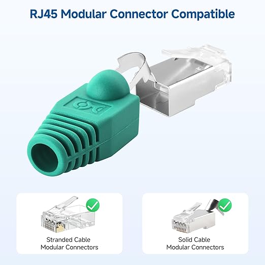 Cable Matters 200-Pack Cat6 / Cat5e RJ45 Strain Relief Boots, RJ45 Boot, Cat 6 Ethernet Boots, Multicolored, Fits 6.5mm (0.25in) Ethernet Cables