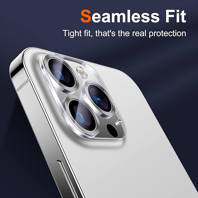 UniqueMe [ 3 Pack] Compatible with iPhone 12 Pro Max 6.7" Camera Lens Protector Tempered Glass,[Case Friendly][New version][Scratch-Resistant][Easy Installation] -Silver