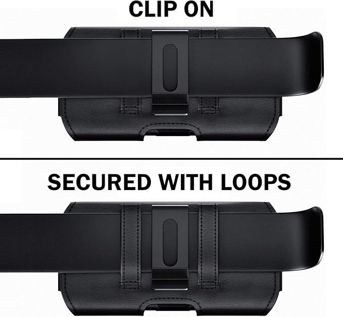 DeBin Holster for iPhone 17 17 Pro 16 16e 16 Pro 15, 15 Pro 14 13 12 11 X Xs 10 XR, Galaxy S25 S24, S23, S22 - Cell Phone Belt Holder Clip Case Pouch Cover (Fits Cellphone with Case on) Black